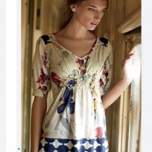 Anthropologie Tops - Anthropologie Ric Rac Flora T-shirt